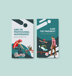 Instagram Template With Skateboard Design Concept