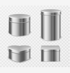 Black tin boxes for tea coffee or candies Vector Image