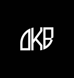 Okb Letter Logo Design On Black Background