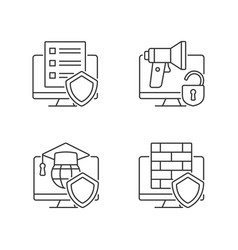 Protect Private Data Linear Icons Set