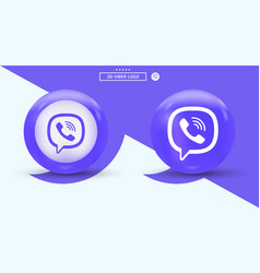 3d Viber Logo Modern Circle Social Media Icons