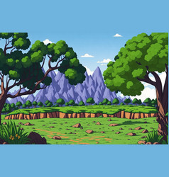 A Landscape Depicted In Cartoon Style