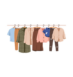 Clothes Hanging On Rack Hanger Rail Casual