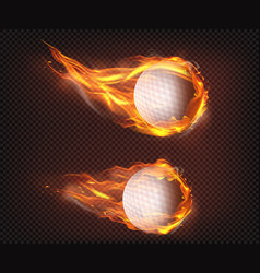 Golf Balls Flying In Fire Realistic