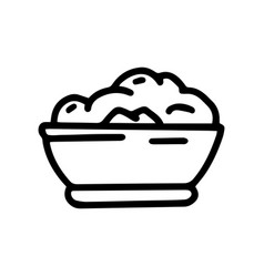 Pet Food Bowl Line Doodle Simple Icon