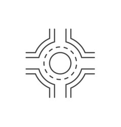 Traffic Circle Line Outline Icon