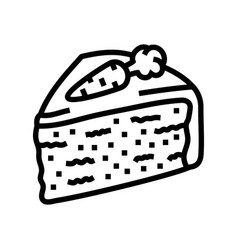 Carrot Cake Slice Food Snack Line Icon