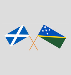 Crossed Flags Of Scotland And Solomon Islands