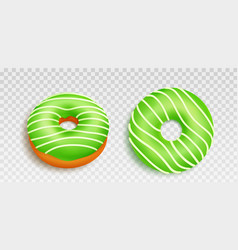 Icon Of Donut Realistic Doughnut With Green Glaze