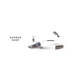 3d Objects Kit For Barber Shop On A White