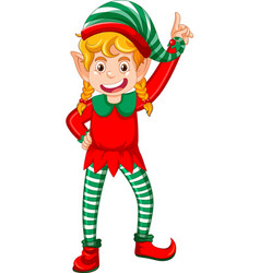 Cute Kid Wearing Elf Costume Cartoon