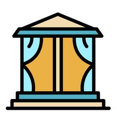 Alcove Gazebo Icon Color Outline