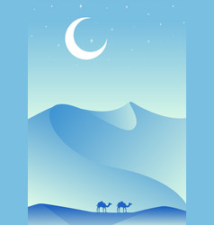 Desert Blue Landscape Night Dunes