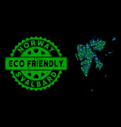 Eco Green Mosaic Svalbard Island Map