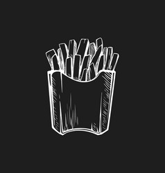 French Fries Hand Drawn Sketch Fast Food Junk