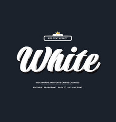 White Text Style Effect 3d Template