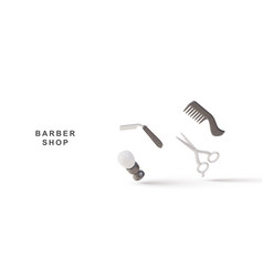 3d Realistic Flying Objects Kit For Barber Shop