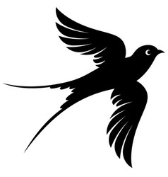 Black Swallow Drawing Spreading Wings