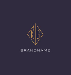 Initial Letter Kg Logo Monogram With Diamond