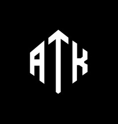 Atk Letter Logo Design With Polygon Shape