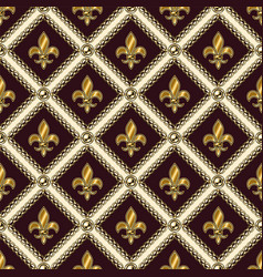 Geometric Pattern With Fleur De Lis Chains