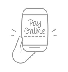 New Normal Hand With Smartphone Pay Online After