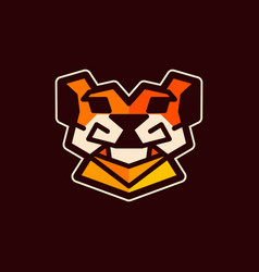 Tiger Head Geometric Logo Template Trendy Modern