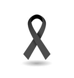 Black Mourning Ribbon - 3d Symbol