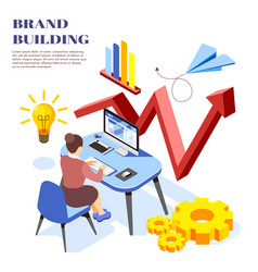 Brand Building Isometric Background