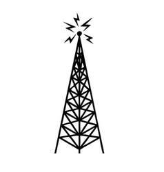 Broadcasting Antenna Icon Metal Tower For Signal V