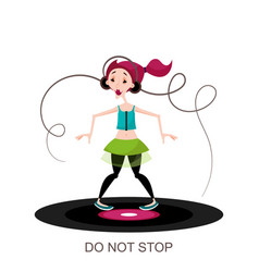 Young Girl Dancing With Headphones