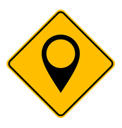 Location Pin And Road Sign