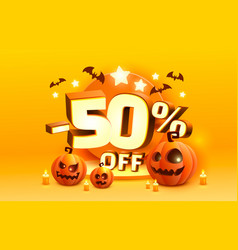 Halloween Special 50 Off Sale Banner Promotion