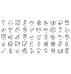 Linear Style Trekking Icons Bundle