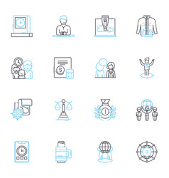 Organizational Enterprise Linear Icons Set