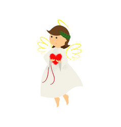 Pretty Angel Of Love Embracing Heart