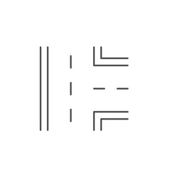 Road Intersection Line Outline Icon