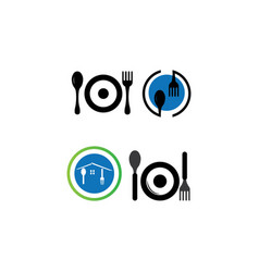 Spoon And Plate Icon Logo Template