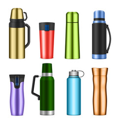 Vacuum Flask Color Realistic Set