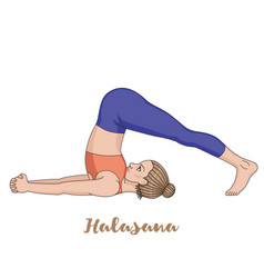 Women Silhouette Plow Yoga Pose Halasana