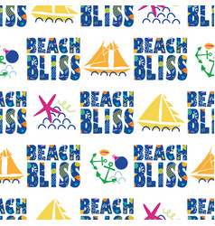 Beach Bliss Typography Seamless Pattern