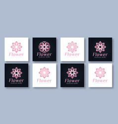 Logo Collection Of Monoline Flower Design