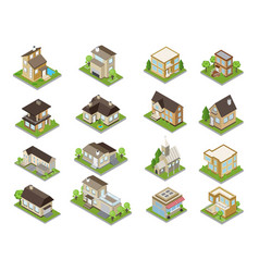 Suburbia Buildings Icons Set