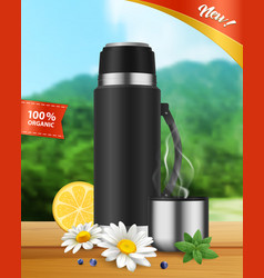 Vacuum Flask Landscape Realistic