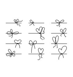 Line Bows On Ribbon For Gift Decoration String