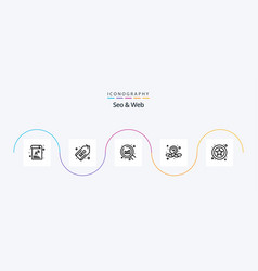 Seo And Web Line 5 Icon Pack Including Star Web