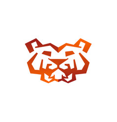 Tiger Face Modern Geometric Logo Design Abstract