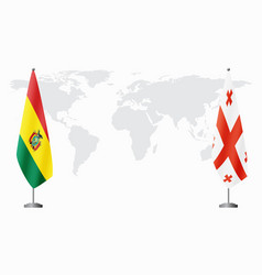 Bolivia And Georgia Flags For Official Meeting