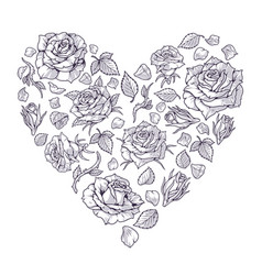 Flower Heart Monochrome Detailed Element