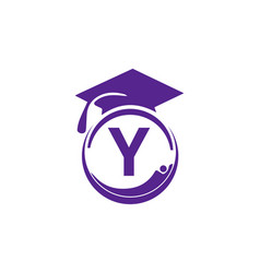 Letter Y Education Logo Initial Graduation Cap